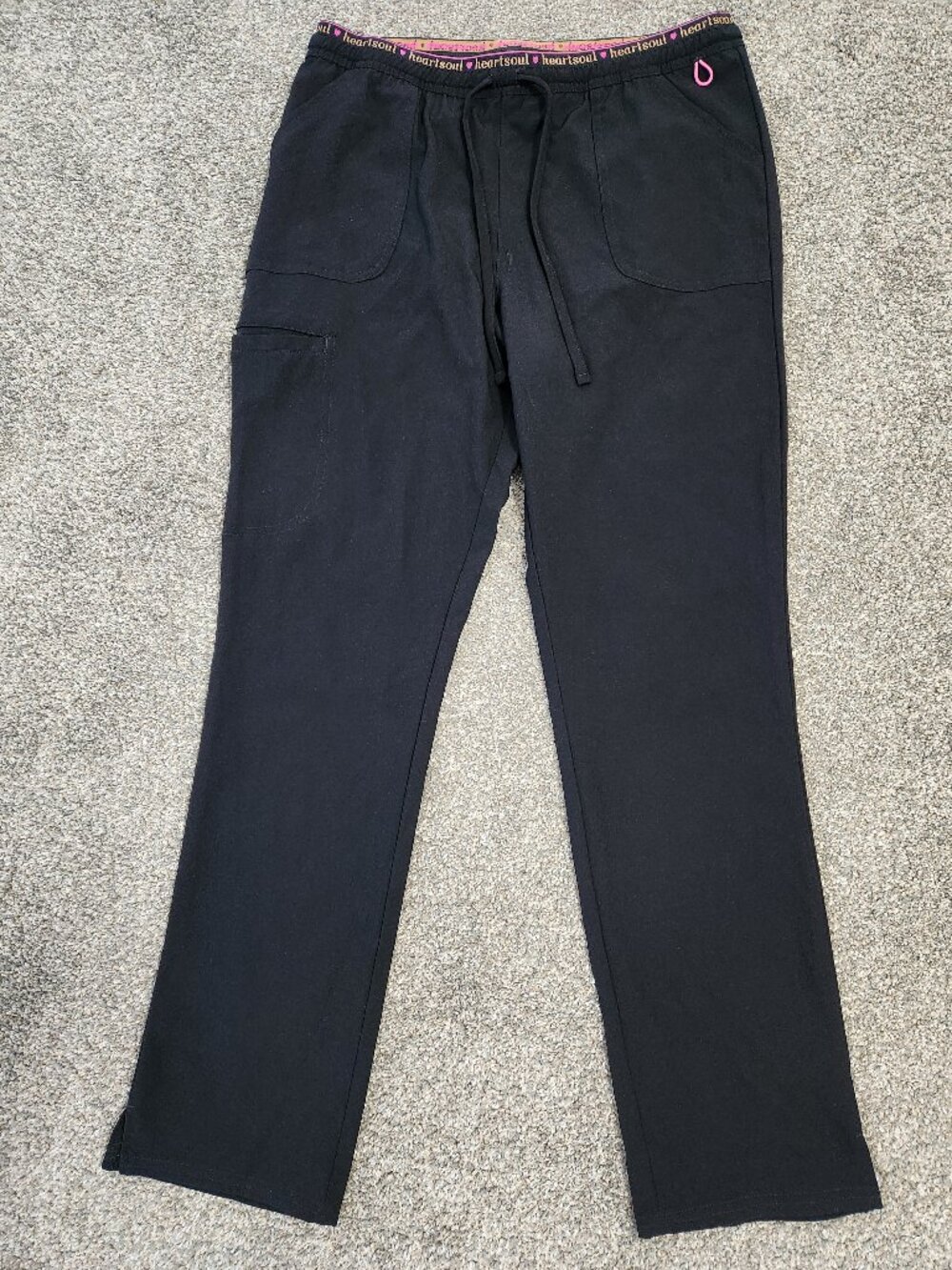 Women's Heart and Soul Black Scrub Pants